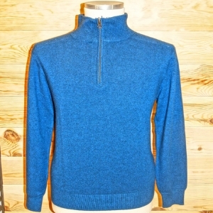 Pull col camioneur bleu indigo